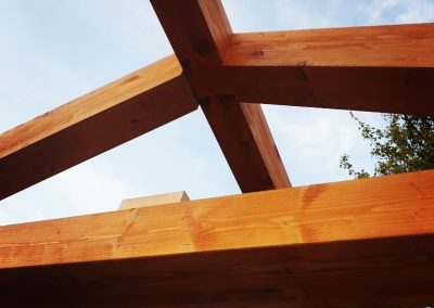 Construcción de galpón de madera con tejado rústico en Pontevedra